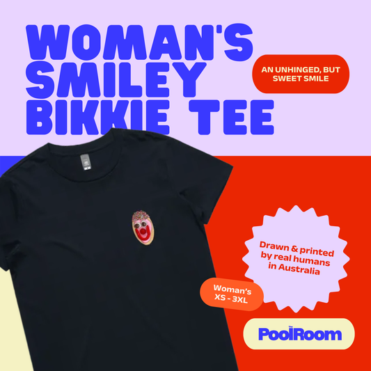 The Smiley Bikkie Tee – Small Pink Icing | The Pool Room